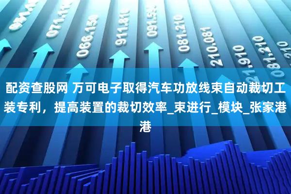 配资查股网 万可电子取得汽车功放线束自动裁切工装专利，提高装置的裁切效率_束进行_模块_张家港