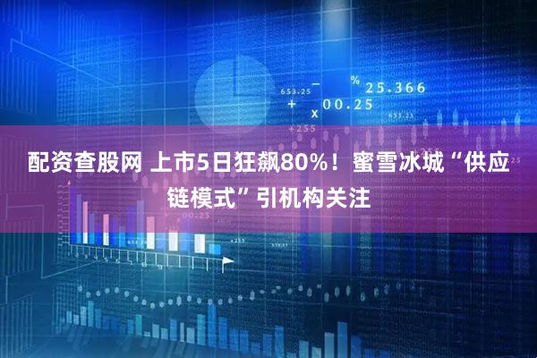 配资查股网 上市5日狂飙80%！蜜雪冰城“供应链模式”引机构关注